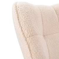 Fauteuil à bascule en tissu teddy capitonné | Neva