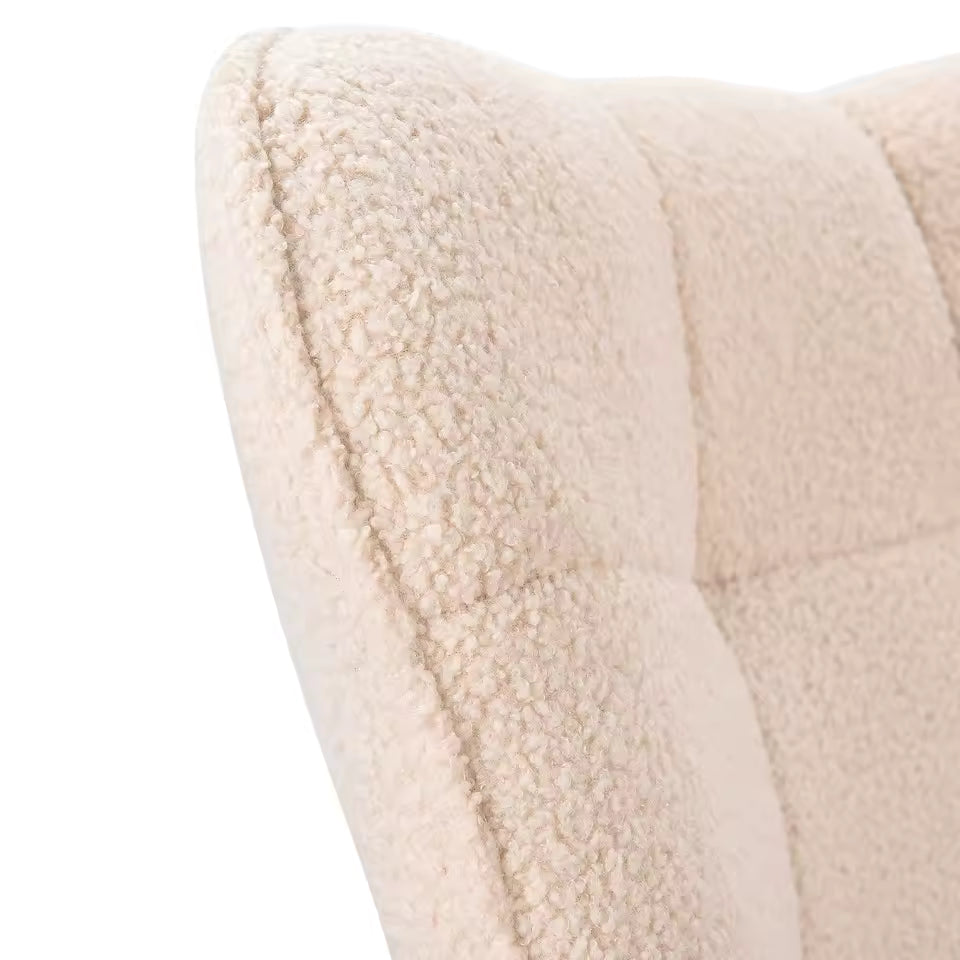 Fauteuil à bascule en tissu teddy capitonné | Neva