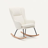 Fauteuil à bascule en bouclette à dossier haut | Iris