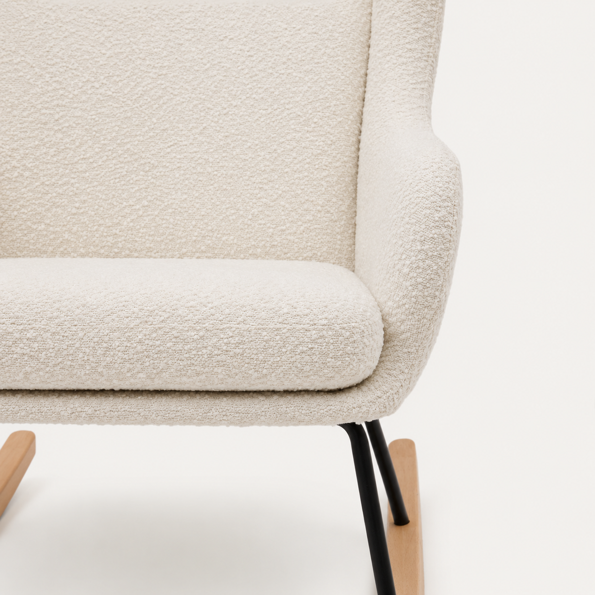 Fauteuil à bascule en bouclette à dossier haut | Iris