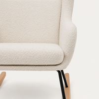 Fauteuil à bascule en bouclette à dossier haut | Iris