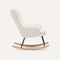Fauteuil à bascule en bouclette à dossier haut | Iris