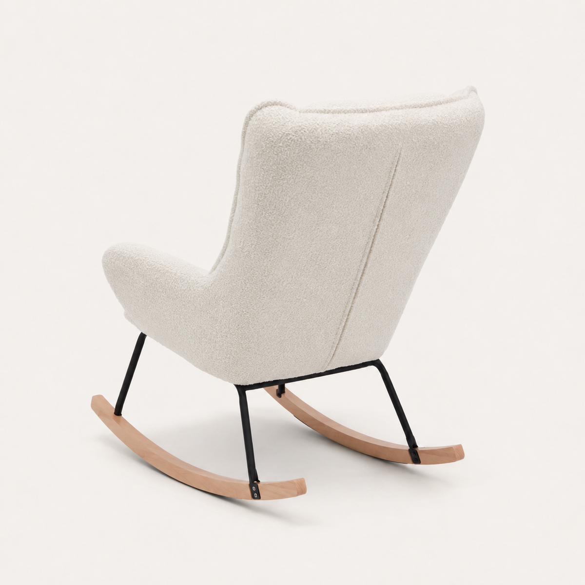 Fauteuil à bascule en bouclette à dossier haut | Iris