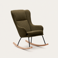Fauteuil à bascule en bouclette à dossier haut | Iris