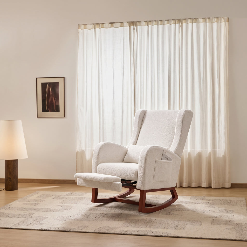 Fauteuil à bascule dossier haut avec repose-pied | Elya