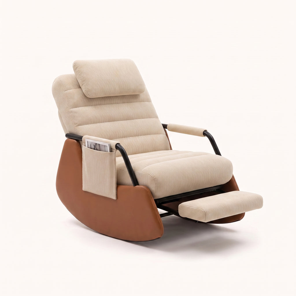 Fauteuil à Bascule Inclinable Velours Côtelé | Sova