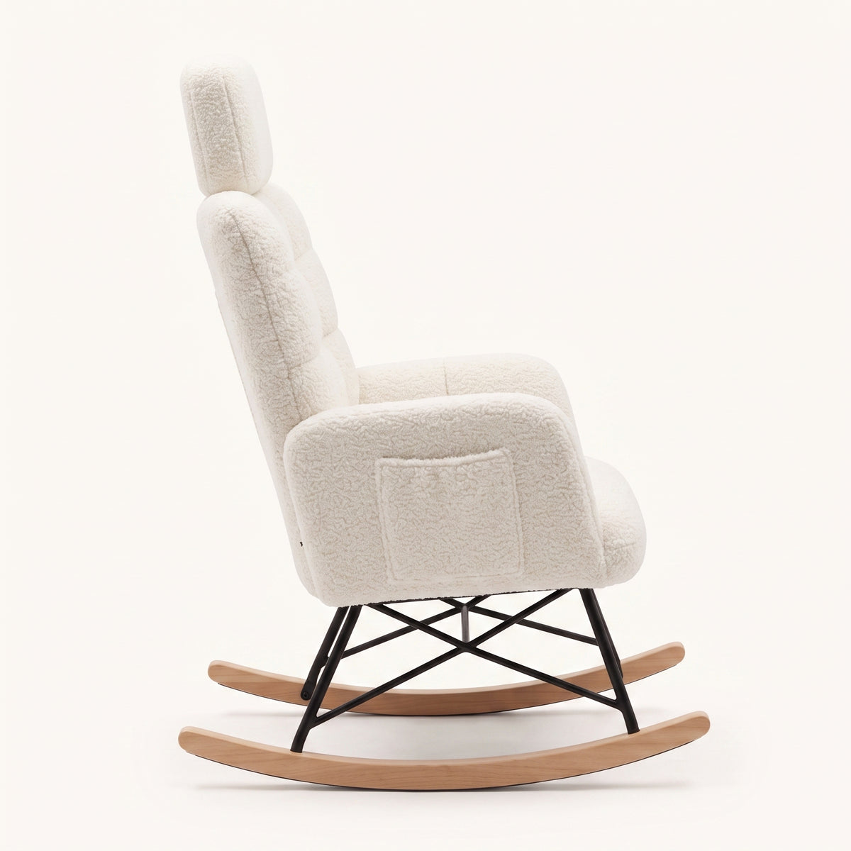 Fauteuil à Bascule Bouclette avec Appui-Tête | Nora