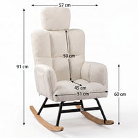 Fauteuil à Bascule Bouclette avec Appui-Tête | Nora