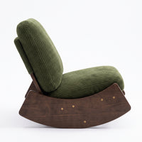 Fauteuil à bascule vintage en velours et bois massif | Sena