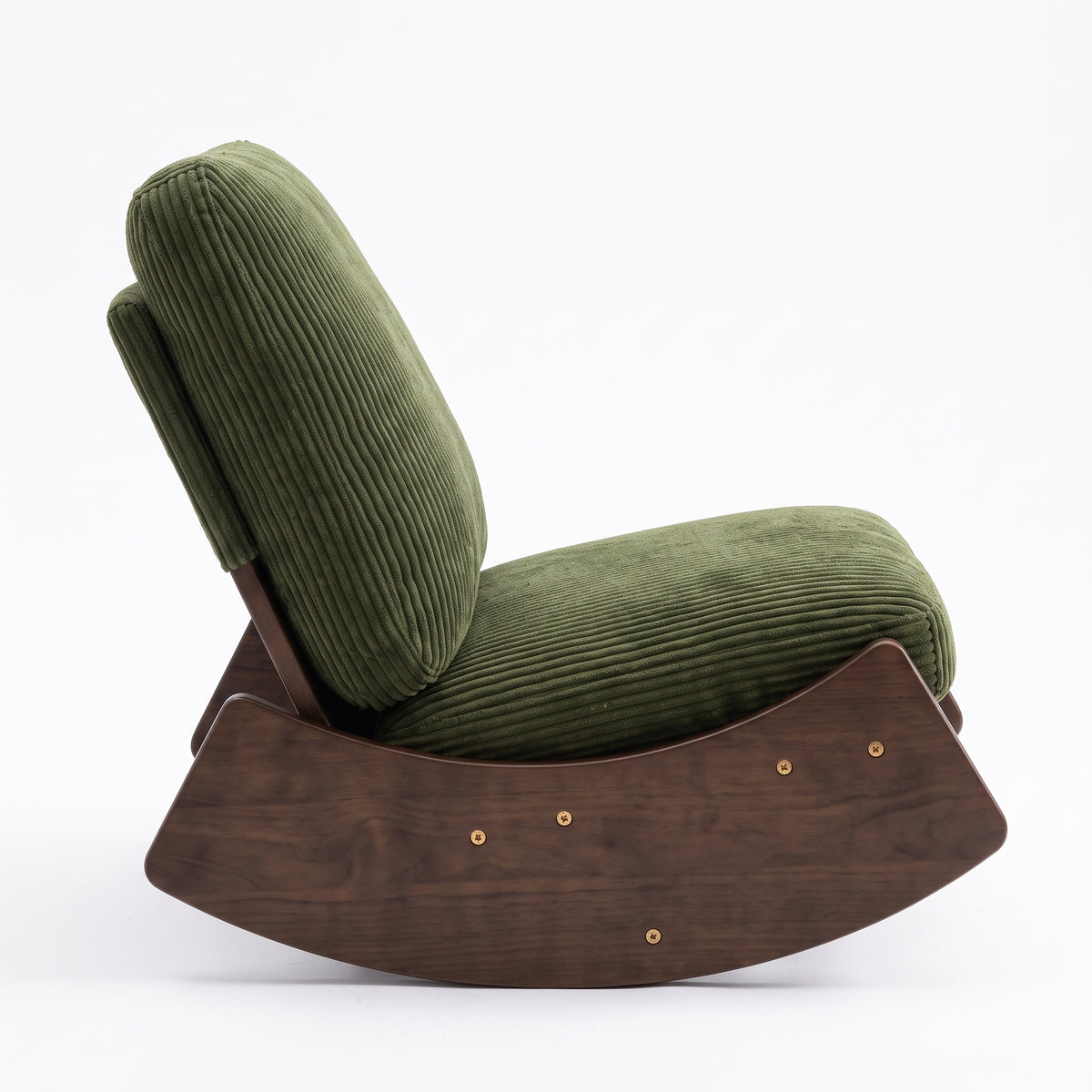 Fauteuil à bascule vintage en velours et bois massif | Sena