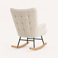 Fauteuil à bascule en tissu teddy capitonné | Neva