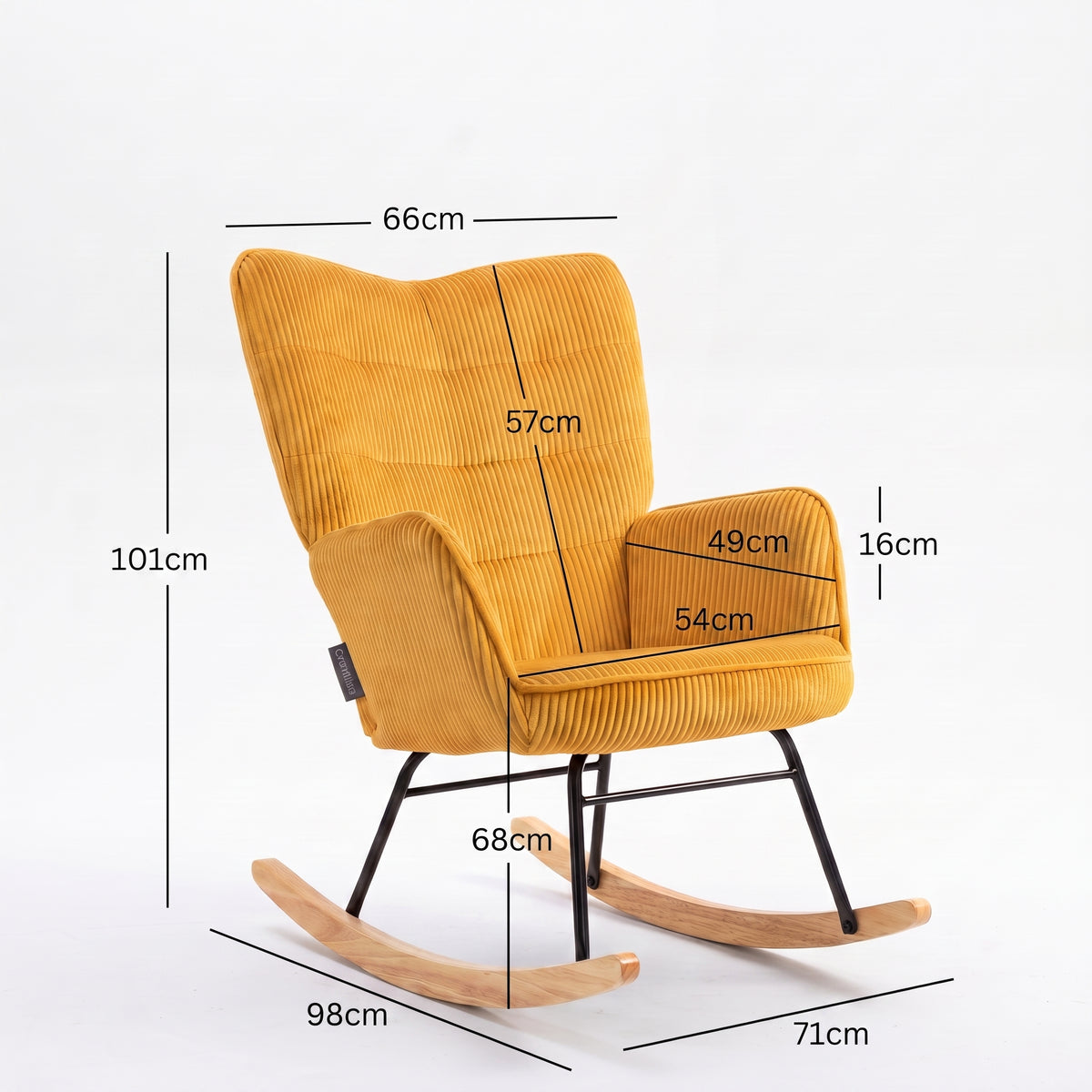 Fauteuil à Bascule Design en Tissu Côtelé | Amara