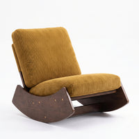 Fauteuil à bascule vintage en velours et bois massif | Sena