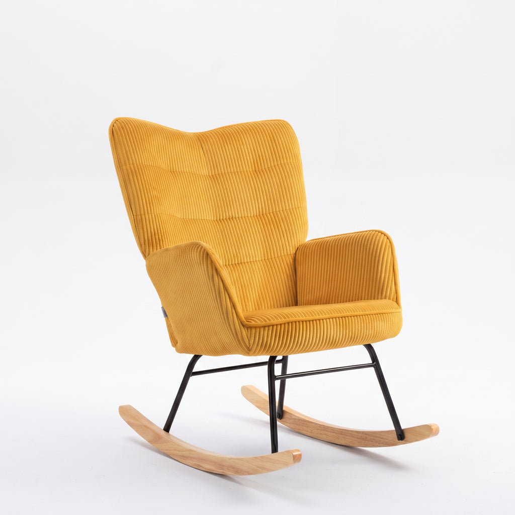 Fauteuil à Bascule Design en Tissu Côtelé | Amara
