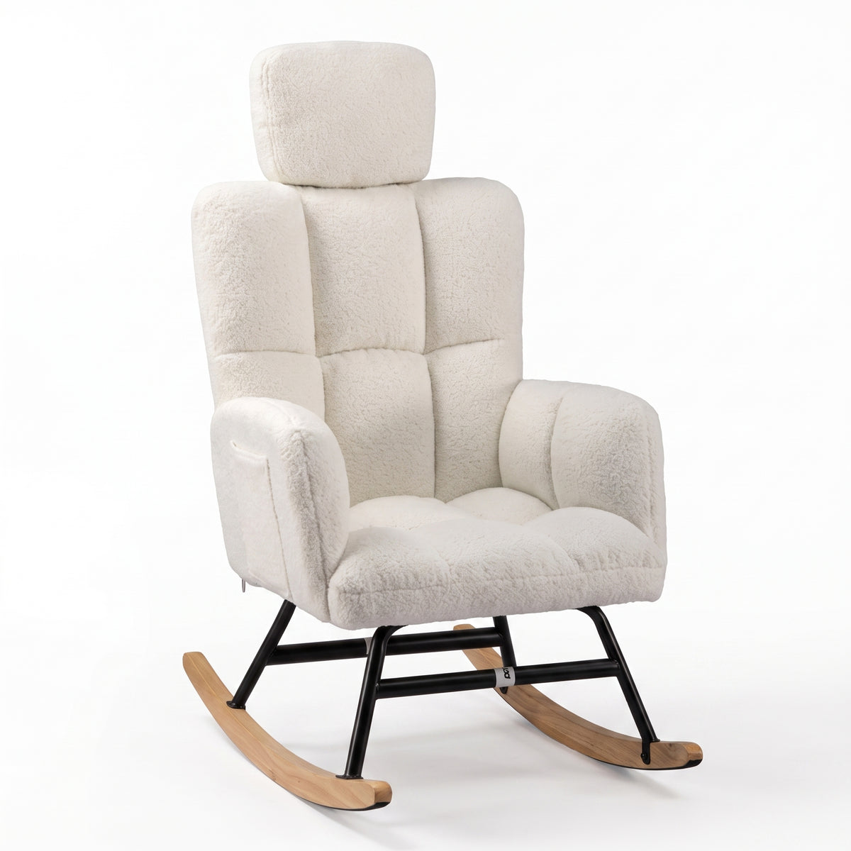 Fauteuil à Bascule Bouclette avec Appui-Tête | Nora