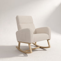 Fauteuil à bascule bouclette beige | Wenda