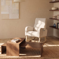 Fauteuil à bascule bouclette beige | Wenda