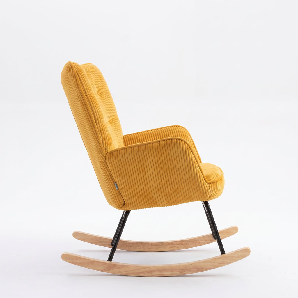 Fauteuil à Bascule Design en Tissu Côtelé | Amara