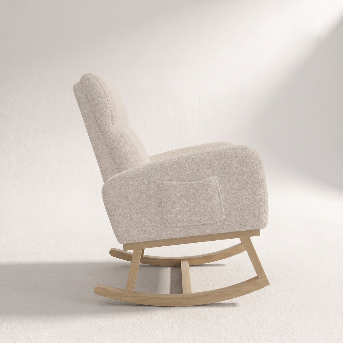 Fauteuil à bascule bouclette beige | Wenda
