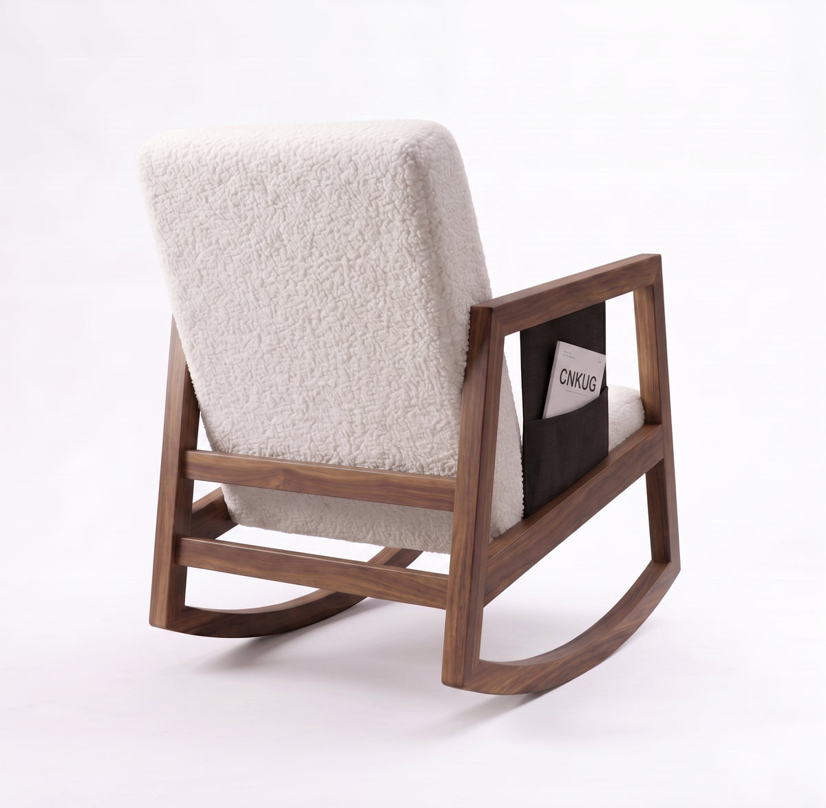Fauteuil à bascule en bois massif et tissu | Yara