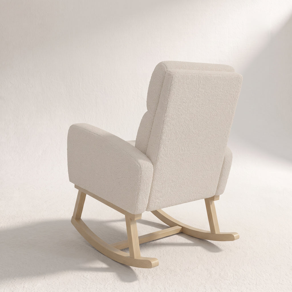 Fauteuil à bascule bouclette beige | Wenda
