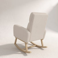 Fauteuil à bascule bouclette beige | Wenda
