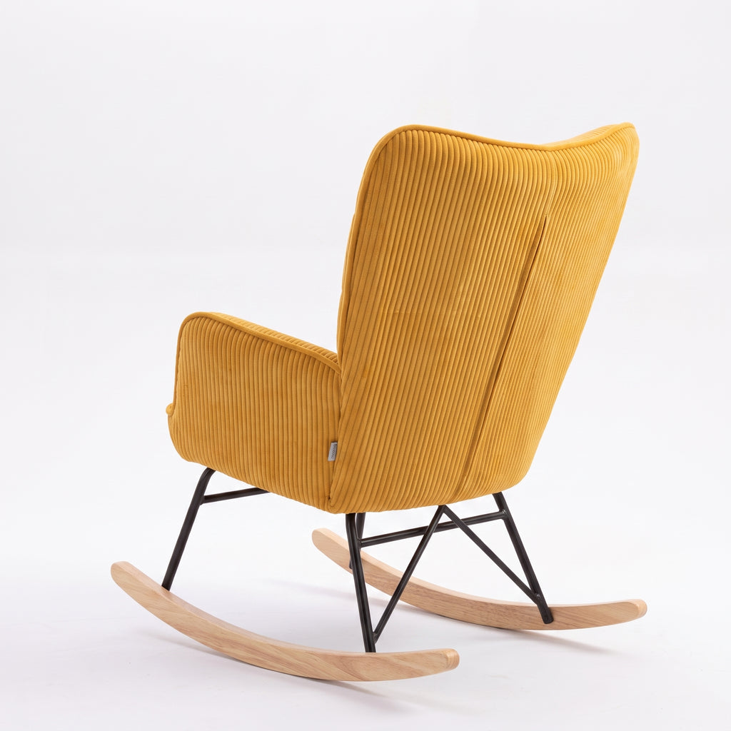 Fauteuil à Bascule Design en Tissu Côtelé | Amara