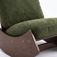 Fauteuil à bascule vintage en velours et bois massif | Sena