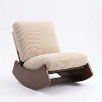 Fauteuil à bascule vintage en velours et bois massif | Sena