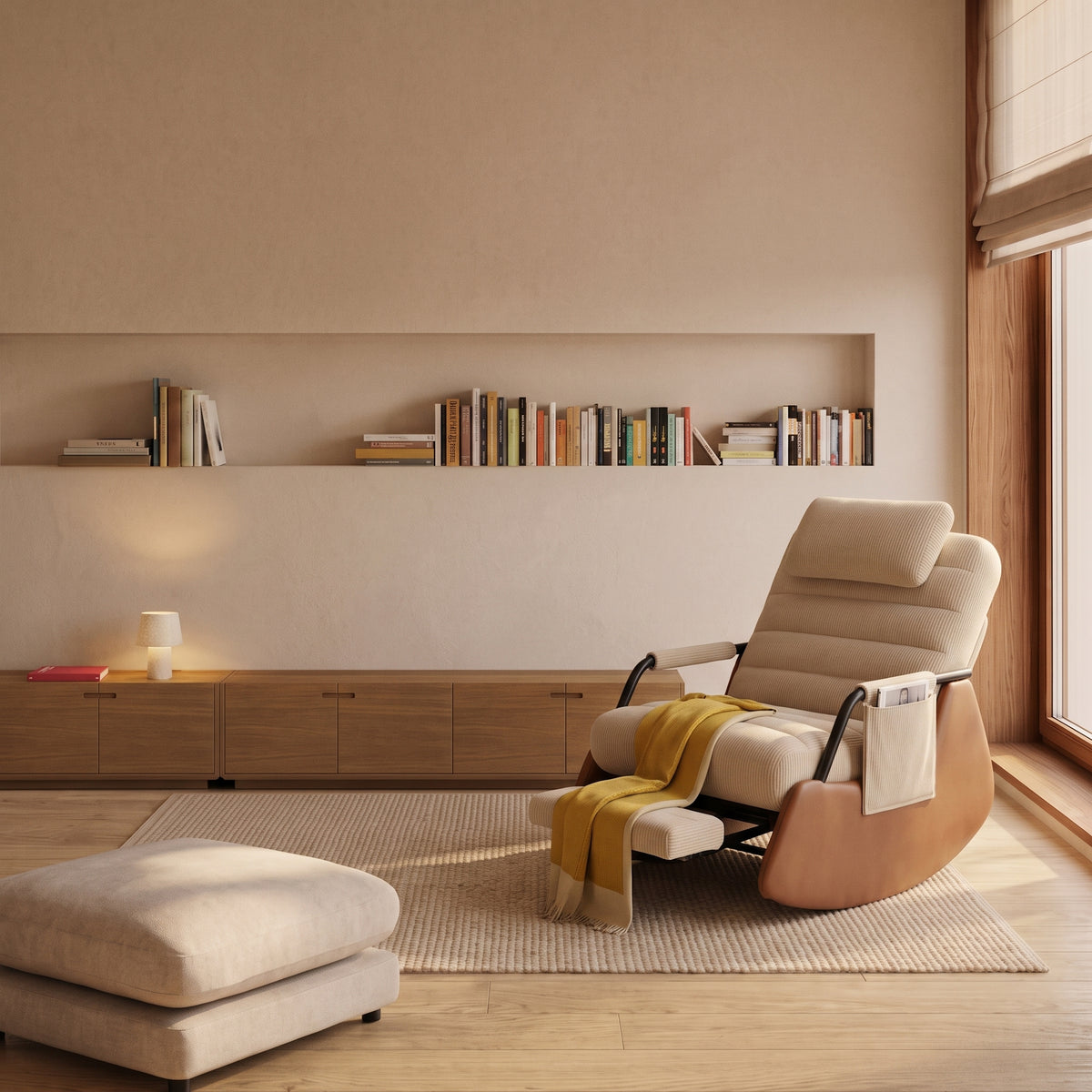 Fauteuil à Bascule Inclinable Velours Côtelé | Sova
