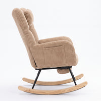 Fauteuil à Bascule en Velours avec Repose-Pieds | Elina