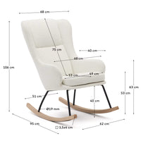 Fauteuil à bascule en bouclette à dossier haut | Iris