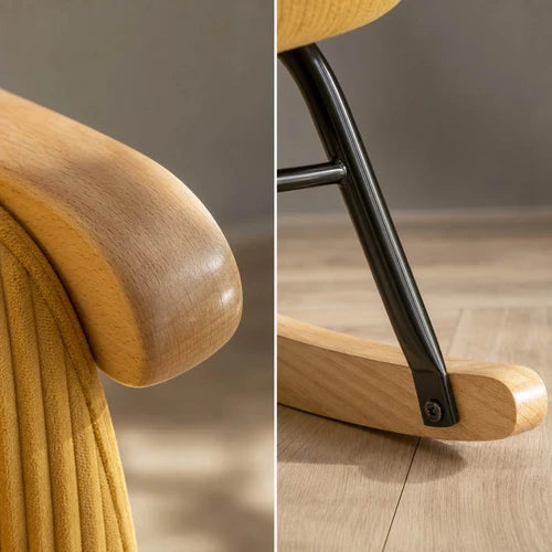 Fauteuil à Bascule Design en Tissu Côtelé | Amara