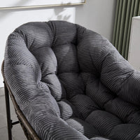Fauteuil à bascule en rotin et velours côtelé | Nao